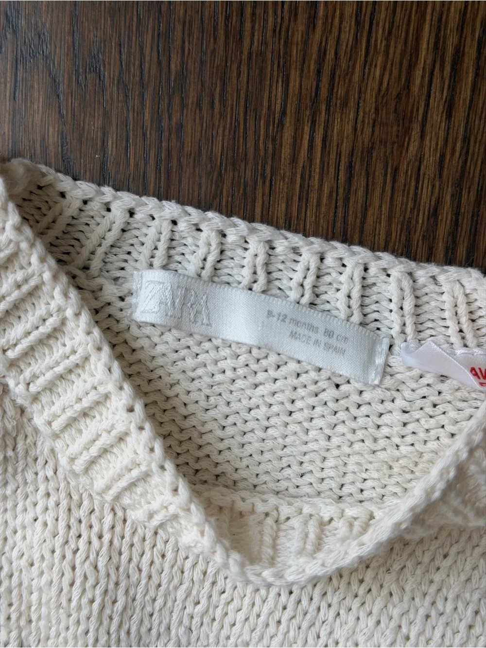 Zara Cream Knit Sweater with Blue Truck and Puppy Motif